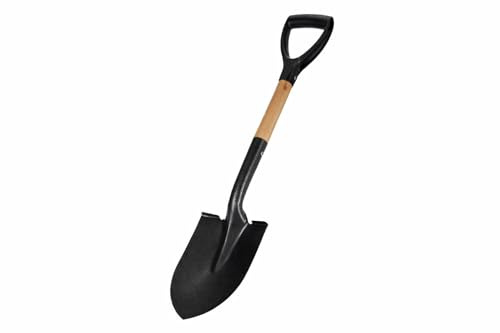 EMPOTEC Mini Pala da Scavo, Badile per Giardino e Giardinaggio, Lama in Metallo, Manico in Legno, Impugnatura in Plastica, Lunghezza 68 cm Metal Detector