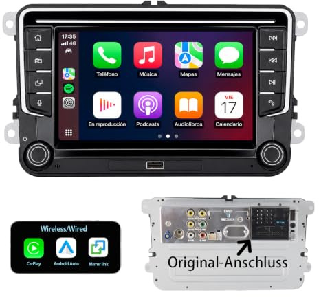 YZKONG Spezialanschluss-Autoradio für VW Golf 5, 6, T5, Polo 6R, Passat mit Linux-System | Kabelloses CarPlay/Android Auto/Bluetooth/FM/AM/RDS/USB HiFi 100W