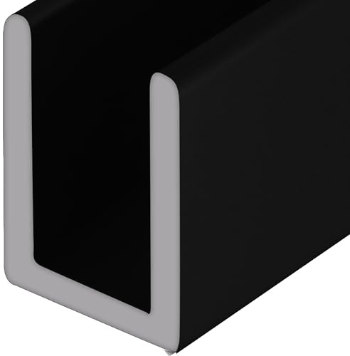 CRL Matte Black 5/16 Single Aluminum U-Channel - 95 Long