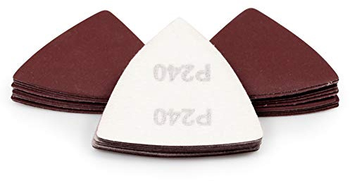 SPEEDWOX 30PCS 240 Grit Triangle Sandpaper, 80mm Hook & Loop for Multi Tool | No-hole Triangle Sanding Pads, 80mm Inches Sanding Discs Fits Oscillating Multi Tool Detail Sander