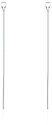 SLUYNZ 925 Sterling Silber Einfädler Ohrringe Kette für Damen Lange Ohrringe Hängend Ohrhänger