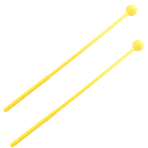 Jiozermi 10 Stück Kunststoff-Schlägel, 30 cm Länge, Percussion-Sticks für Erwachsene, Xylophon-Schlägel, Percussion-Instrumente, Glockenschlägel, Gelb