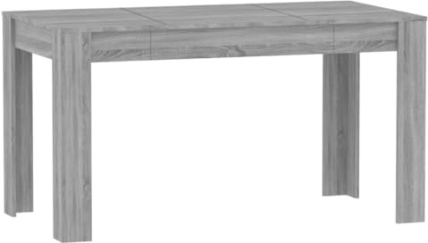 vidaXL Mesa de Comedor Cocina Mostrador Restaurante Cafetería Bistró Salón Sala de Estar Muebles Madera Contrachapada Gris Sonoma 140x74,5x76 cm