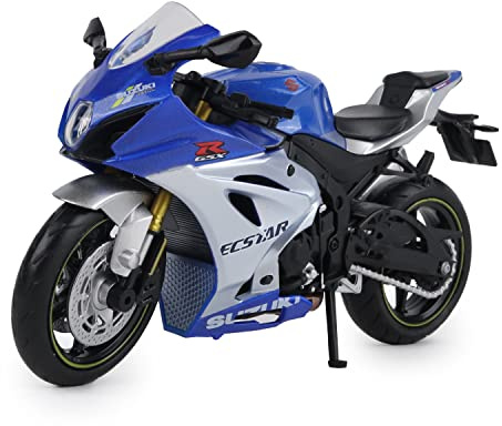 TURBO CHALLENGE - Moto Suzuki GSXR 1000 - Die Cast - 029932-1/12 - Veicolo a Ruote Libere - Blu - Metallo - Giocattolo per Bambini - Regali - A partire dai 3 anni