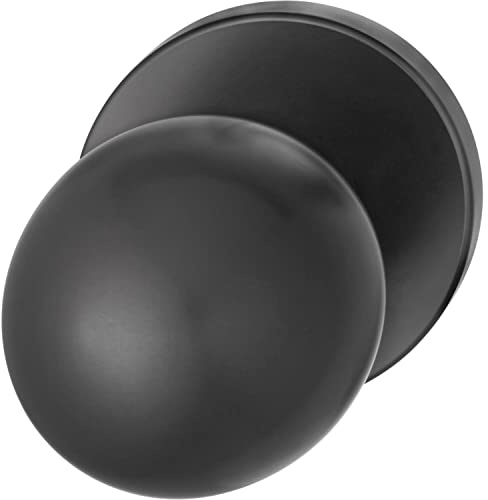 FSB 0 23 0802 03400 0810 Türknauf ASL/AGL feststehender Feuerschutzbschlag nach ÖNORM, Türknopf auf Rosette rund, Alu schwarz matt 23080203400, Silber