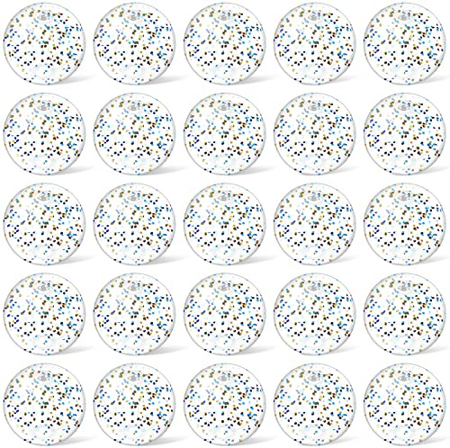 Hungdao 25 Pcs Inflatable Glitter Beach Ball 8 Inches Mini Clear Floatable Confetti Ball for Kids Bulk Swimming Pool Theme Party Toy for Hawaiian Theme Party Decorations Favors Supplies(Silver)
