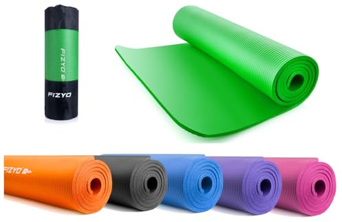 FIZYO Tappetino Yoga e Fitness Antiscivolo Extra Spesso 1 cm – Tappetino per Yoga, Allenamento, Ginnastica, Pilates, Recupero e Relax – Gomma Sintetica NBR – 183 x 61 cm