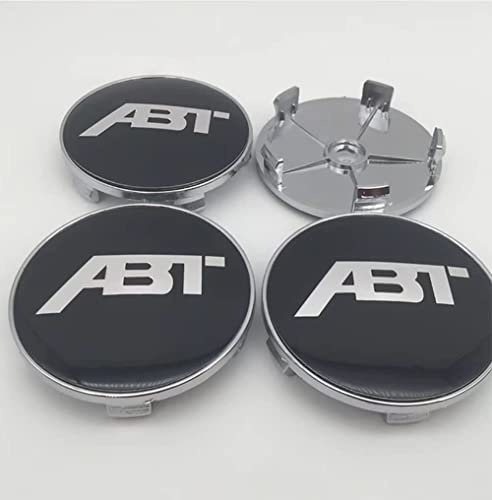 4 stycken bil ABS navkapslar för ABT 56 mm 60 mm 65 mm 68 mm fälgkåpor tillbehör, A-68 mm svart