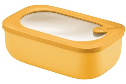 Guzzini - Kitchen Active Design, STORE&MORE BIO, Contenitore Ermetico Rettangolare per Frigo/Freezer/Microonde - Giallo Mango, 20 x12 x h7cm | 900 ml - 171001236