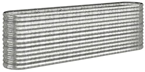 vidaXL Garden Raised Bed Galvanised Steel 224x40x68 cm Silver