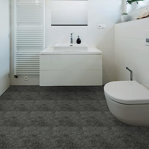 Hode PVC Bodenbelag Vinylboden Selbstklebend Fliesen Klebefliesen Boden Grau Betoneffekt 30cmX30cm Wasserdicht 0,9m² Dicke1,5mm 10 Fliesen