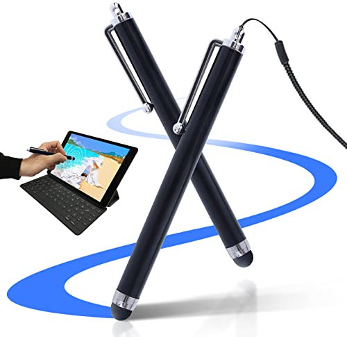 2 Pcs Tablet Stift Touchpen mit Halterung Universelle Kapazitive Touchscreen Stifte für Tablets, Smartphones, Stylus Pen für das Touchscreen des Thermomix 5 und 6