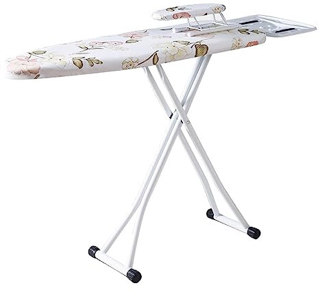 Table Repassage avec Repose-Fer,Table À Repasser Grande Pliable,Housse en 100% Coton Et Lavable en Machine,Jeannette À Repasser - Spécial Vapeur - Pliable,Planche À Repasser Pliable,Design Léger (Col