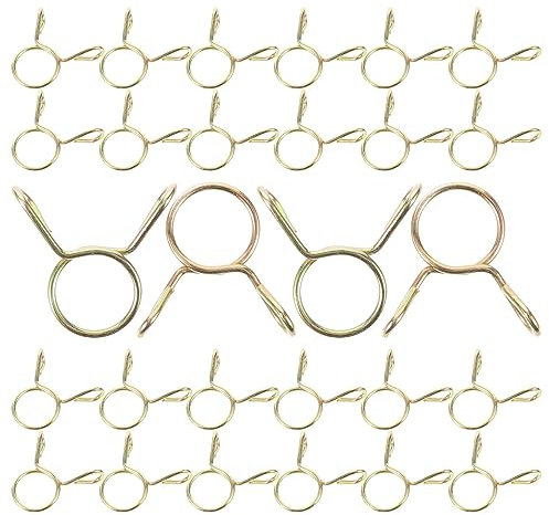 Angoily 100pcs Steel Spring Hose Clamp for Fuel Line Hose Spring Clips Band Clamp for Automotive Plumbing