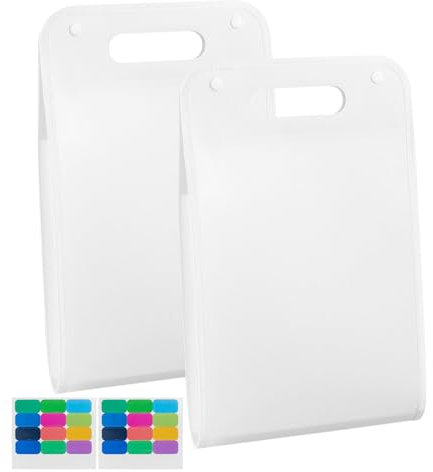 Lvjkes Dokumentenmappe a4, 2 Stücke Fächermappe a4 Akkordeontasche, Geeignet für Studenten-Testpapierpaket, Dateiorganisation, Dokumententasche, mehrschichtige Lagerung, Testpapierhalter(Tragbar/weiß)