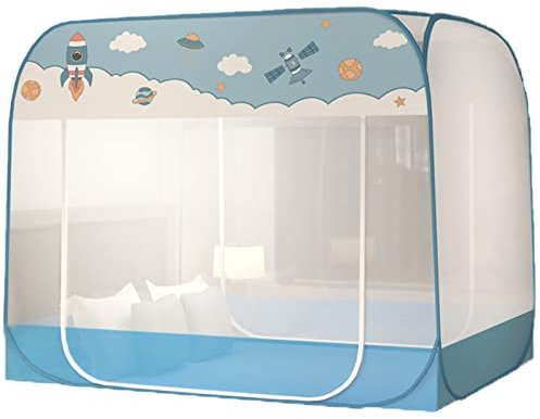Pop-Up-Moskitonetz-Zelt für Bett mit Boden, große Doppeltür, faltbares Design, Baldachin-Netzzelt, tragbar, staubdicht, für Innenräume, Reisen, Camping, für Twin- bis King-Size-Betten