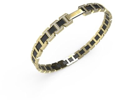 Guess Bracelet Pour Femme JUMB04027JWYGBKT-U - Acier/céramique Noire, 21,5 mm, 21,5 cm, Kristall