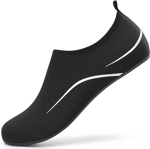 Uomo Donna Scarpe da Scoglio Water Shoes Scarpette per Scogli Scarpe Mare Antiscivolo Scarpe per Spiaggia Traspirante Scarpe Acquatiche per Sport Acquatici Parco Acquatico.Nero,44 EU
