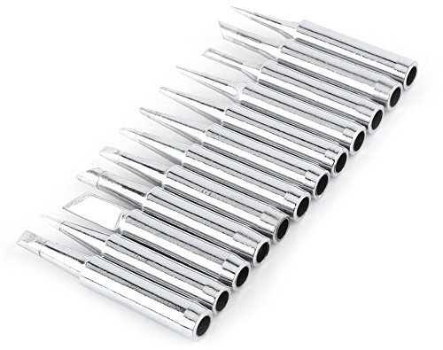 Set di Punte per Saldatore a Conduttanza Rapida con 12, Prestazioni Elevate e Stabili, di Lunga Durata. Realizzato in Rame, Ferro Placcato e nichel. Facile Trasportare e