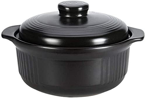 CRBUDY Cocotte en Terre Cuite Faitout en Terre Cuite Cocotte en Céramique Pot en Argile - Résistance aux Hautes Températures, Économie d'énergie, Chauffage Uniforme, Capacité 2