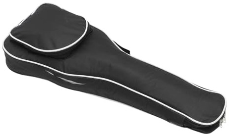 Ukulelentasche aus Oxford Gewebe mit Griff, Schwarz | Leichte Tragetasche für Ukulele und Kleine Gitarre, mit Zubehörbeutel, Gepolstert