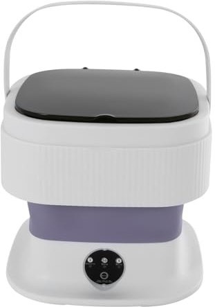 Faltbare Mini Waschmaschine 10L Tragbare Waschmaschine, 2 in 1 Kapazität Tragbare Waschmaschine und Wäscheschleuder, Mobile Kleine Waschmaschine für Wohnungen, RV, Hotel (Lila)