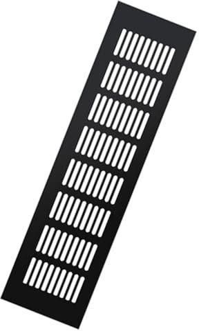 Cubierta de ventilación metálica rectangular, Rejilla de ventilación de 80 mm, rejilla de ventilación de aleación de aluminio negra, rejilla de ventilación de pared con lamas for zócalo de cocina, arm