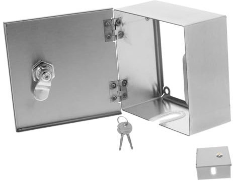 CLISPEED Caja Antirrobo Para Enchufes Cerradura Cubiertas Para Enchufes De Acero Inoxidable Caja De Protección Eléctrica Exteriores Protector Proyectos Cableado
