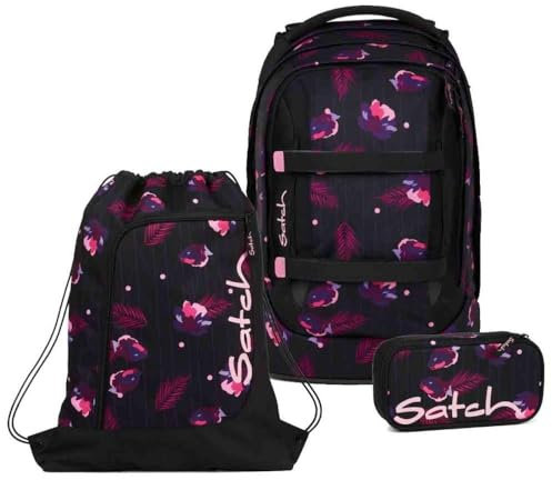 Satch Pack Schulrucksack Set 3tlg. inkl. Schlamperbox und Sportbeutel (Mystic Nights)