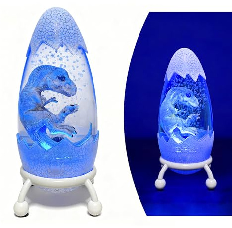 Lily's Home Dinosaur Night Light Lava Lamp for Kids Room 1Piece - 12-Color Remote Control, Bubble Design, Adjustable Brightness - 9.8'' H - USB Powered - Ideal for Children Gifts, Birthday & Holidays