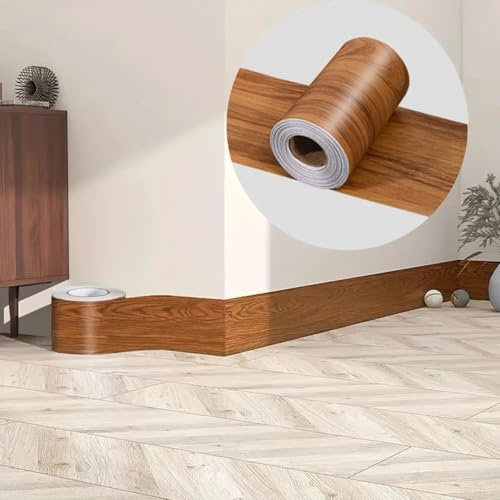 Sockelleiste Selbstklebend, Weichsockelleiste 1 Rolle 10 cm * 5 m Sockellinie Wandaufkleber selbstklebend Wandaufkleber Türrahmen Küche Wohnzimmer Fensterbank Badezimmer Fliesen(45 x100 cm)