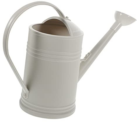 Luxshiny Regadera para Plantas De Interior y Exterior 1.8l De Acero Inoxidable y Plástico Color Beige Larga para Jardín Balcón Multiusos Resistente Duradera