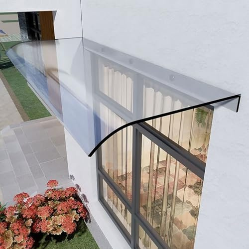 Marquesina Arqueada, Toldo Invisible Para Puerta Y Ventana, Tejadillo Policarbonato Transparente, Techo Cubierta De Lluvia, Para Entrada, Balcón, Techo De Puerta(50x80cm/19.7x31.5in)