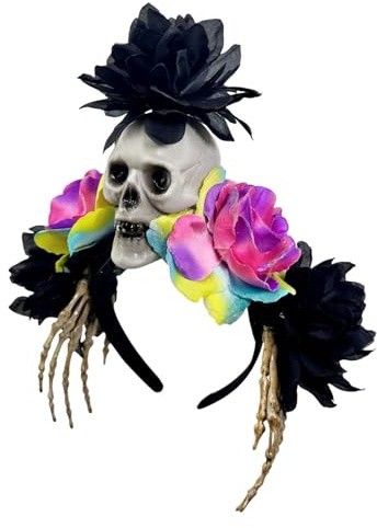 [NUEAYMS] Serre-tête squelette effrayant pour chambre de houndroom et costume d'Halloween – Serre-tête squelette effrayant – Série sombre – Décoration de cheveux pour Halloween