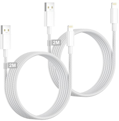 iPhone Ladekabel, Lightning Kabel 2M 2Pack[Apple MFi Zertifiziert], schnellladekabel iphone Kabel Nylon ladekabel iphone USB Lightning Kabel für iPhone 14 13 12 11 Pro Max/Mini/XS/8/7/6/5/SE,iPad