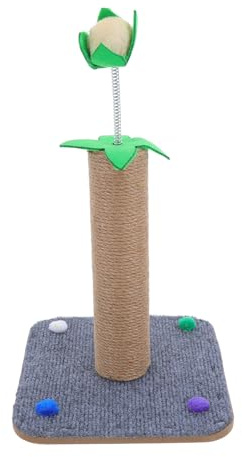 Hohopeti Tiragraffi Verticale per Gatti in Corda di Sisal Naturale Colonna Compatta per Cura Artigli Protezione Mobili da Graffi per Interni e Angoli Piccoli