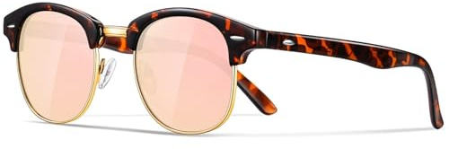 Occhsouo Polarisierte-Halbrahmen-Sonnenbrille-Unisex-Sonnenbrille-Herren-Damen Klassische Retro UV400 Schutz Rechteckig Sonnen brille Metallrahmen Autofahren Reisen