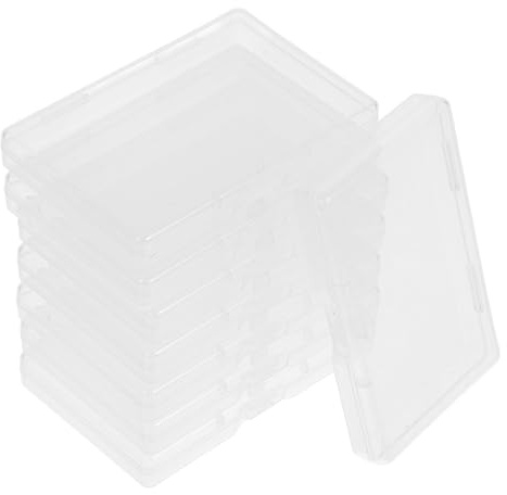 Healvian Scatola Porta Carte da Gioco e Biglietti Visita in Plastica Trasparente 8 Pezzi Chiusura a Scatto Resistente per Archiviazione Domestica e Ufficio