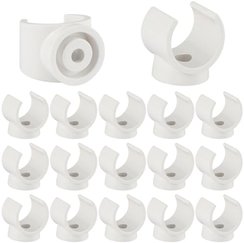 GORGECRAFT 20 Collier de Serrage en Plastique Blanc pour Tuyau PEX de 25mm en Forme de U avec Support et Douille pour Tubes d'eau. Outil de Fixation pour Tubes PEX et Gestion des Câbles.