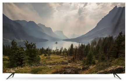 GJGHKLHL Copertura TV con stampa paesaggistica for interni 32-85 Protezione schermo in poliestere antipolvere for televisori montati su supporto LCD LED(B,55in)