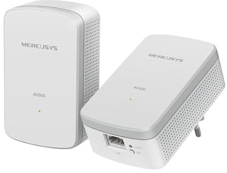 MERCUSYS MP310 KIT Powerline Kit Homeplug AV2 Fino a 600Mbps e Wi-Fi 300Mbps, Porta Fast Ethernet LAN, Plug and Play, Compatibile con Tutti i Router, Tecnologia Powerline Elevata
