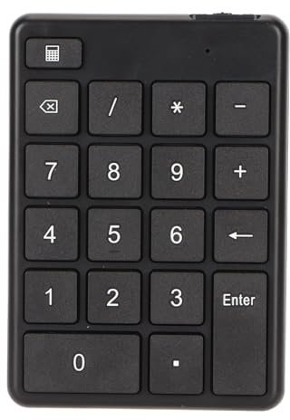 Yusat Teclado Numérico Inalámbrico Bluetooth 5.1 Teclado Numérico de 19 Teclas Diseño Ergonómico Ahorro de Energía Material ABS para Entrada de Datos de Contabilidad de Computadora Portátil