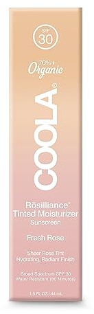 Coola Rosilliance SPF 30 BB+ Mineral Tinted Sunscreen, Sheer and Luminous Finish, 70 Percent + Organic and Dermatologist Tested, 44 ml