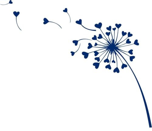 CLICKANDPRINT Aufkleber » Pusteblume Herzen, 80x67,4cm, Ultramarinblau • Dekoaufkleber/Autoaufkleber/Sticker/Decal/Vinyl
