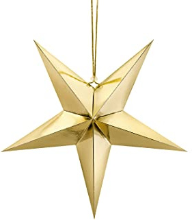 P&D Étoile décorative 45 cm, Carton, Or