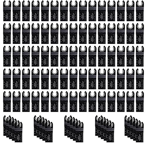 Vtopmart 50 Pcs Multi Tool Blades, Multitool Blades for Wood & Metal, Oscillating Multitool Quick Release Saw Blades Compatible with Bosch, DeWalt, Makita, Dremel and more