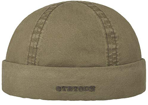 Stetson Delave Organic Cotton Dockermütze Herren Made in EU UV-Schutz 40+ Nachhaltig Einfarbig Frühling Sommer Khaki S (54-55 cm)