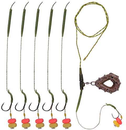 OROOTL Karpfenangeln Inline Rig Set Karpfenrigs mit Angelblei Gewicht Karpfen Zubehör Pins Tail Gummi-Rohre Karpfen Haken Anti Tangle Ärmel Quick Change Wirbel