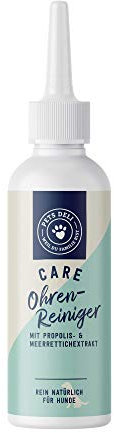 Pets Deli Ohrenreiniger für Hunde mit natürlichen Inhaltsstoffen, unterstützt bei Irritationen durch Hefepilz & Parasiten 100ml