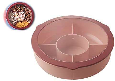 HAYAN Snack Schalen Dish süßigkeiten box mit Deckel 28,6 × 8 cm (Kristallrot)